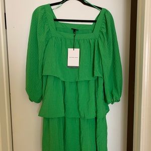 Who What Wear Green Tiered Dress